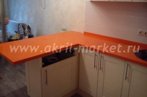 Яркая столешница на кухню Corian Citrus Orange